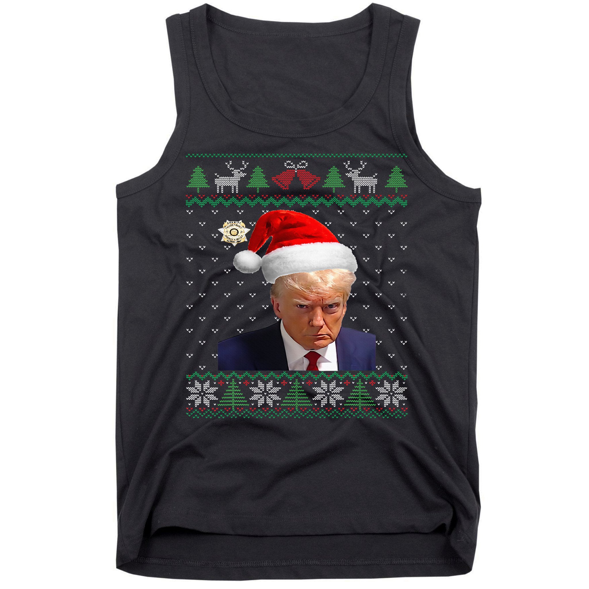 Official Donald Trump Mug Shot Ugly Christmas Tank Top