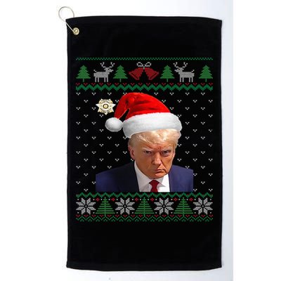 Official Donald Trump Mug Shot Ugly Christmas Golf Towel