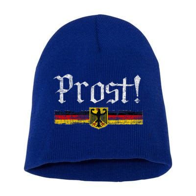 Oktoberfest Drinking Vintage German Flag Prost Short Acrylic Beanie