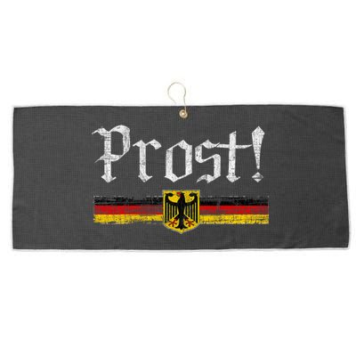 Oktoberfest Drinking Vintage German Flag Prost Large Microfiber Waffle Golf Towel