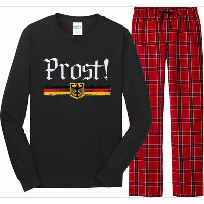 Oktoberfest Drinking Vintage German Flag Prost Long Sleeve Pajama Set