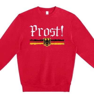 Oktoberfest Drinking Vintage German Flag Prost Premium Crewneck Sweatshirt