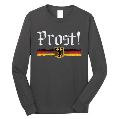 Oktoberfest Drinking Vintage German Flag Prost Long Sleeve Shirt