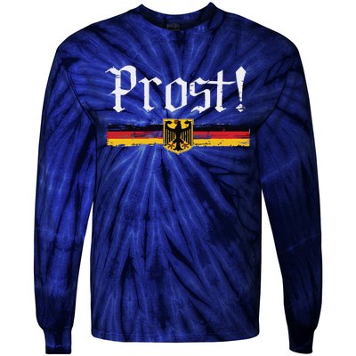 Oktoberfest Drinking Vintage German Flag Prost Tie-Dye Long Sleeve Shirt