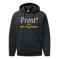 Oktoberfest Drinking Vintage German Flag Prost Performance Fleece Hoodie