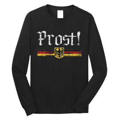 Oktoberfest Drinking Vintage German Flag Prost Long Sleeve Shirt