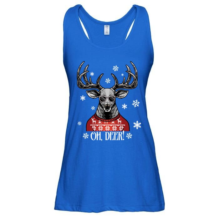 Oh Deer Vintage Christmas Retro Cool Old Fashioned Hirsch Funny Gift Ladies Essential Flowy Tank