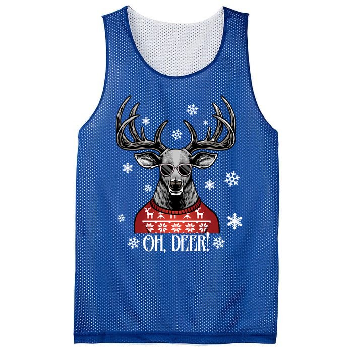 Oh Deer Vintage Christmas Retro Cool Old Fashioned Hirsch Funny Gift Mesh Reversible Basketball Jersey Tank