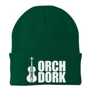 Orch Dork With Violin Cello String Instrument Knit Cap Winter Beanie