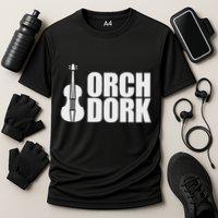 Orch Dork With Violin Cello String Instrument Cooling Performance Crew T-Shirt