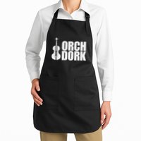 Orch Dork With Violin Cello String Instrument Full-Length Apron With Pockets