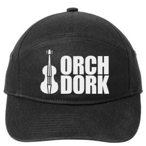 Orch Dork With Violin Cello String Instrument 7-Panel Snapback Hat