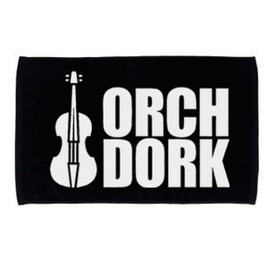 Orch Dork With Violin Cello String Instrument Microfiber Hand Towel