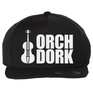 Orch Dork With Violin Cello String Instrument Wool Snapback Cap