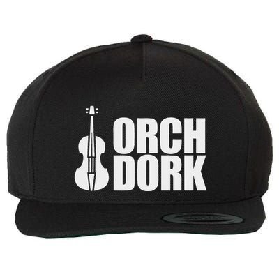 Orch Dork With Violin Cello String Instrument Wool Snapback Cap