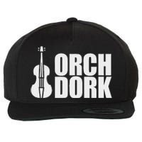 Orch Dork With Violin Cello String Instrument Wool Snapback Cap