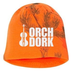 Orch Dork With Violin Cello String Instrument Kati - Camo Knit Beanie