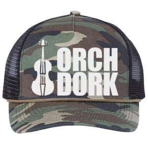 Orch Dork With Violin Cello String Instrument Retro Rope Trucker Hat Cap