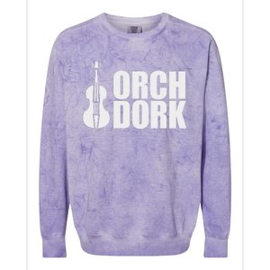 Orch Dork With Violin Cello String Instrument Colorblast Crewneck Sweatshirt