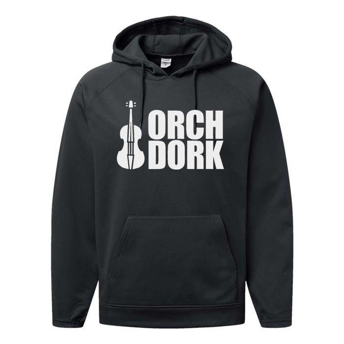 Orch Dork With Violin Cello String Instrument Performance Fleece Hoodie