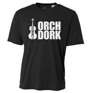 Orch Dork With Violin Cello String Instrument Cooling Performance Crew T-Shirt