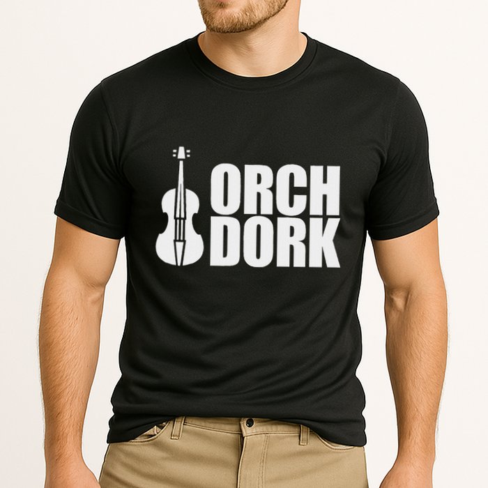 Orch Dork With Violin Cello String Instrument Cooling Performance Crew T-Shirt
