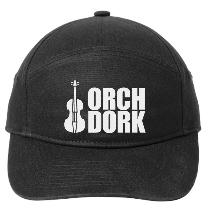 Orch Dork With Violin Cello String Instrument 7-Panel Snapback Hat