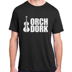 Orch Dork With Violin Cello String Instrument Adult ChromaSoft Performance T-Shirt