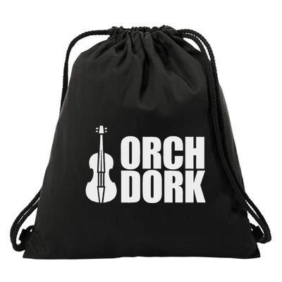 Orch Dork With Violin Cello String Instrument Drawstring Bag