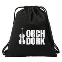 Orch Dork With Violin Cello String Instrument Drawstring Bag