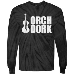 Orch Dork With Violin Cello String Instrument Tie-Dye Long Sleeve Shirt