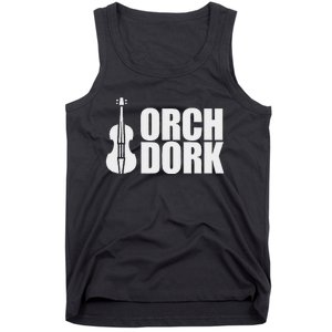 Orch Dork With Violin Cello String Instrument Tank Top