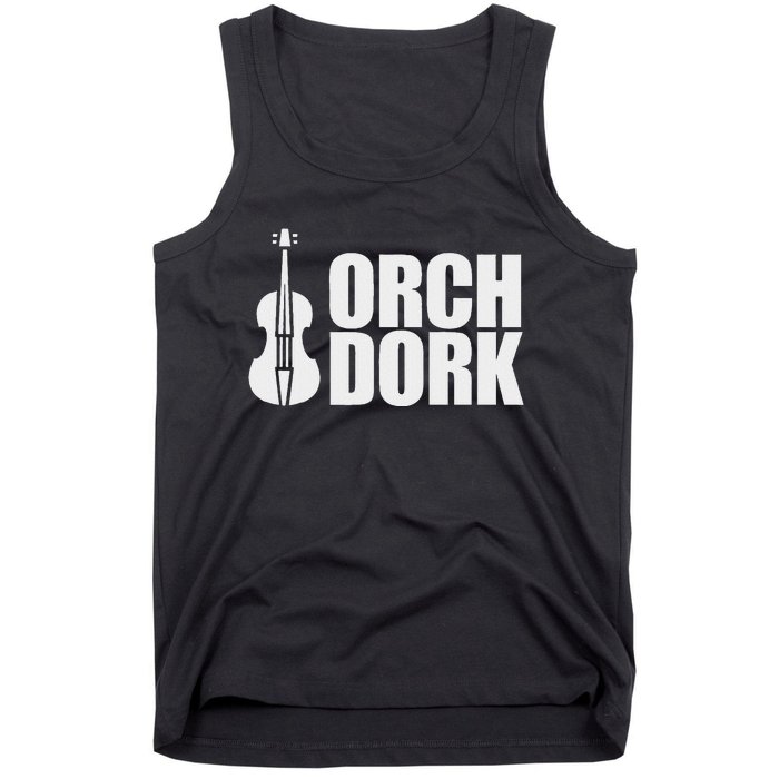 Orch Dork With Violin Cello String Instrument Tank Top