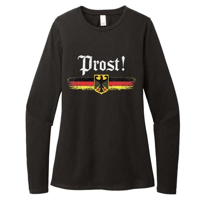 Oktoberfest Drinking Women Vintage German Flag Prost Womens CVC Long Sleeve Shirt