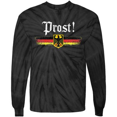 Oktoberfest Drinking Women Vintage German Flag Prost Tie-Dye Long Sleeve Shirt