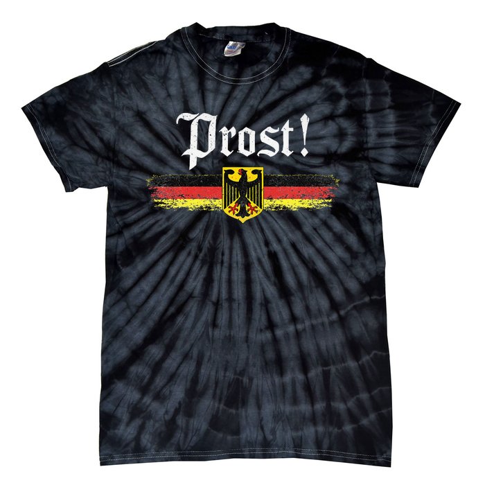 Oktoberfest Drinking Women Vintage German Flag Prost Tie-Dye T-Shirt