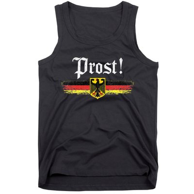 Oktoberfest Drinking Women Vintage German Flag Prost Tank Top