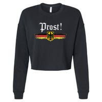 Oktoberfest Drinking Women Vintage German Flag Prost Cropped Pullover Crew