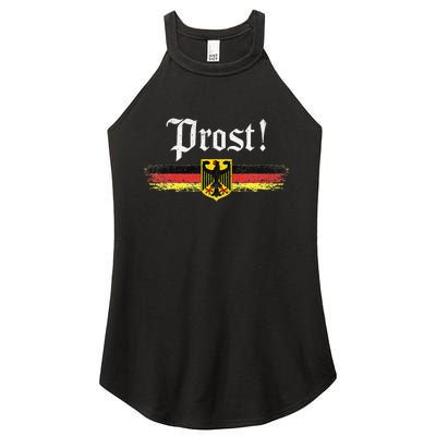 Oktoberfest Drinking Women Vintage German Flag Prost Women's Perfect Tri Rocker Tank