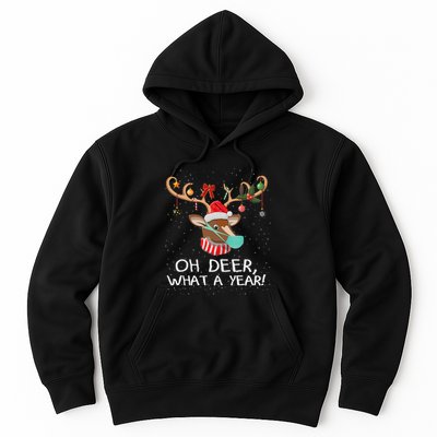 Oh Deer What A Year Christmas Reindeer Family Pajama Deer Hoodie