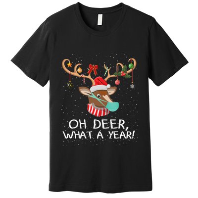 Oh Deer What A Year Christmas Reindeer Family Pajama Deer Premium T-Shirt