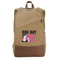 One Day We Will Wake Up To His Obituary Funny Saying Quote Cotton Canvas Backpack