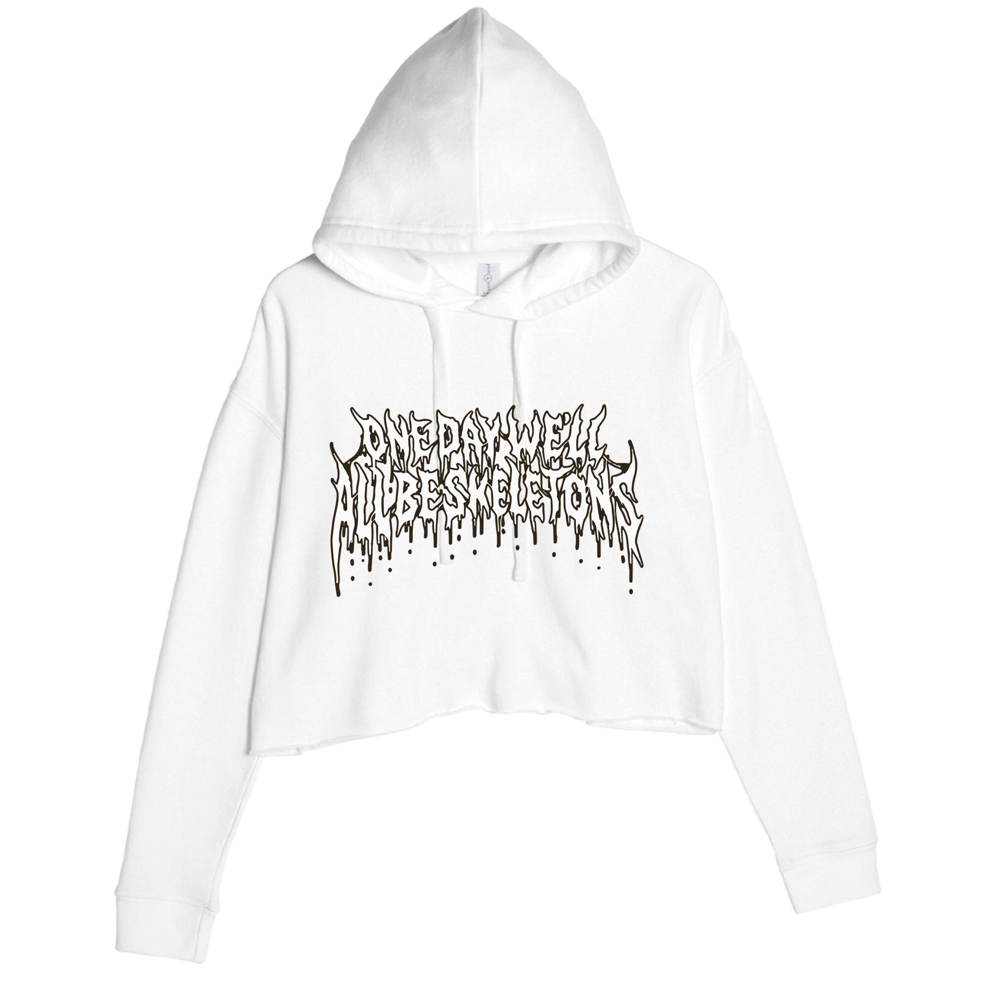 One Day WeLl All Be Skeletons Crop Fleece Hoodie