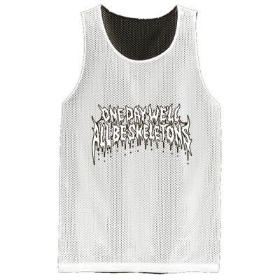 One Day WeLl All Be Skeletons Mesh Reversible Basketball Jersey Tank