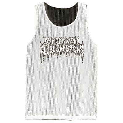 One Day WeLl All Be Skeletons Mesh Reversible Basketball Jersey Tank