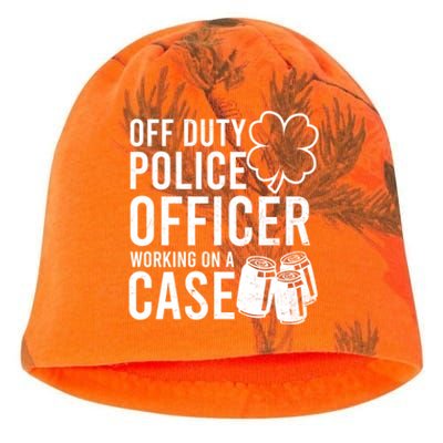 Off Duty Working On Case Design St Patricks Police Gift Kati - Camo Knit Beanie