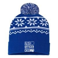 Off Duty Working On Case Design St Patricks Police Gift USA-Made Snowflake Beanie