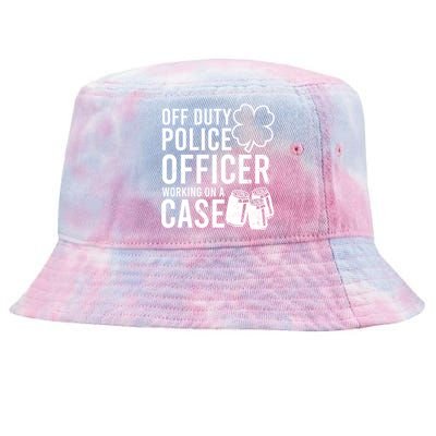 Off Duty Working On Case Design St Patricks Police Gift Tie-Dyed Bucket Hat