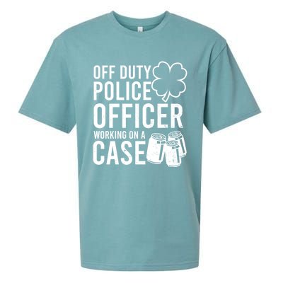 Off Duty Working On Case Design St Patricks Police Gift Sueded Cloud Jersey T-Shirt