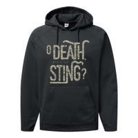 O Death Where Is Your Sting 1 Cor 1555 Performance Fleece Hoodie